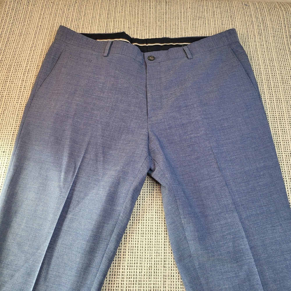 Boss Dress Pants Mens 40x32 Blue Flat Front Straight Leg Business Office Wear